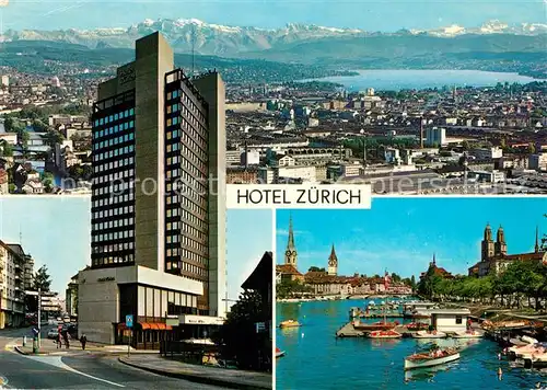 AK / Ansichtskarte Zuerich_ZH Hotel Zuerich Hafen Stadtpanorama Zuerich_ZH