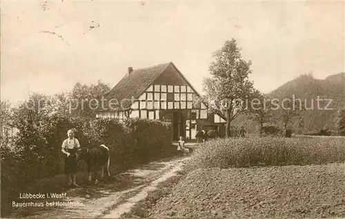 AK / Ansichtskarte Luebbecke_Westfalen Bauernhaus bei Horsthoehe Luebbecke_Westfalen