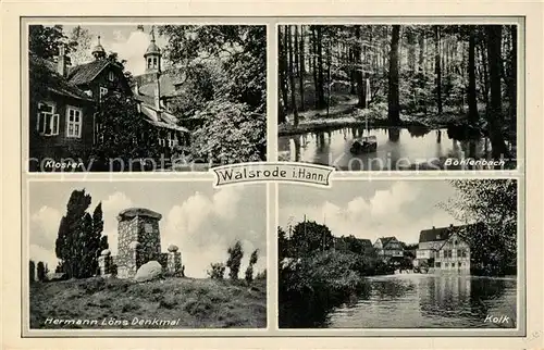 AK / Ansichtskarte Walsrode_Lueneburger_Heide Kloster Bohlenbach Hermann Loens Denkmal Kolk Walsrode_Lueneburger_Heide