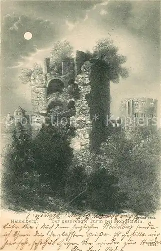 AK / Ansichtskarte Heidelberg_Neckar Gesprengter Turm Heidelberg Neckar