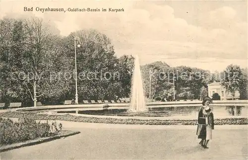 AK / Ansichtskarte Bad_Oeynhausen Goldfisch Bassin im Kurpark Bad_Oeynhausen
