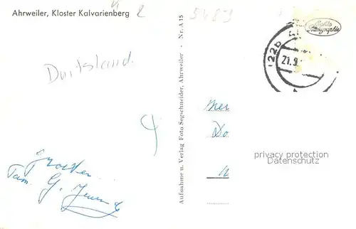 AK / Ansichtskarte Ahrweiler_Ahr Kloster Kalvarienberg Ahrweiler_Ahr