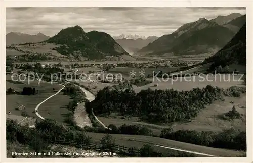 AK / Ansichtskarte Pfronten mit Falkenstein und Zugspitze Pfronten