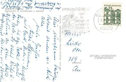 AK / Ansichtskarte Bad_Reichenhall Marktplatz mit Hochstaufen und Zwiesel Bad_Reichenhall