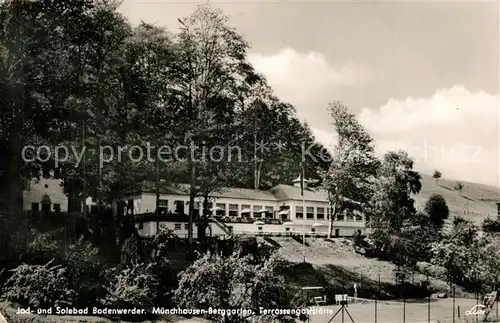 AK / Ansichtskarte Bodenwerder Muenchhausen Berggarten Terrassengaststaette Bodenwerder