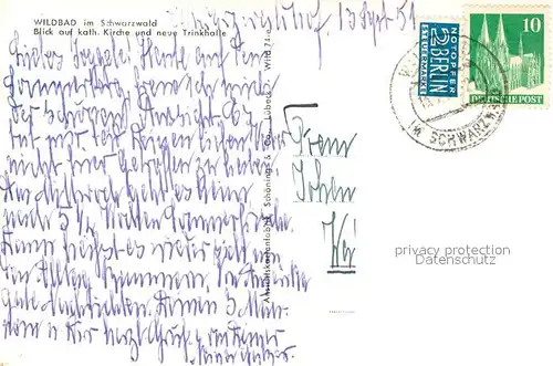 AK / Ansichtskarte Wildbad_Schwarzwald Kath Kirche und neue Trinkhalle Wildbad_Schwarzwald