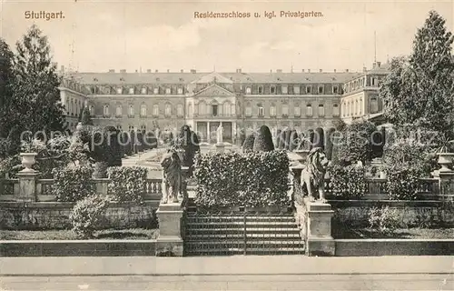 AK / Ansichtskarte Stuttgart Residenzschloss und kgl Privatgarten Stuttgart