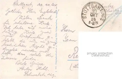 AK / Ansichtskarte Stuttgart Anlagensee mit Schloss Stuttgart