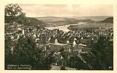 AK / Ansichtskarte Waldshut Tiengen Hochrhein mit Aaremuendung Waldshut Tiengen