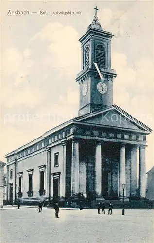 AK / Ansichtskarte Ansbach_Mittelfranken Sankt Ludwigskirche Ansbach Mittelfranken