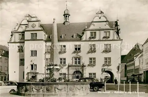 AK / Ansichtskarte Darmstadt Rathaus und Marktbrunnen Darmstadt