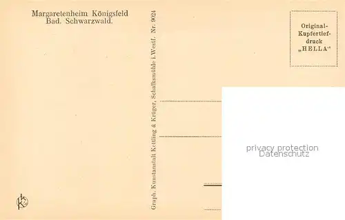 AK / Ansichtskarte Koenigsfeld_Schwarzwald Margaretenheim Speise und Arbeitssaal Koenigsfeld Schwarzwald