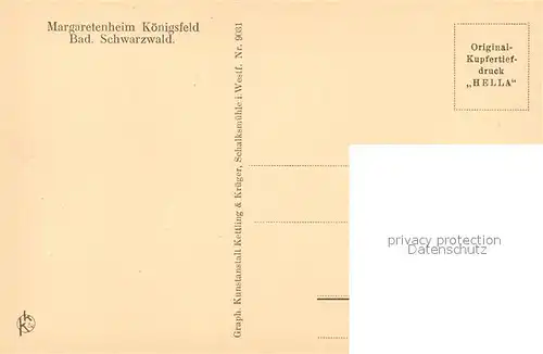 AK / Ansichtskarte Koenigsfeld_Schwarzwald Margaretenheim Ein kleiner Sommergast Koenigsfeld Schwarzwald