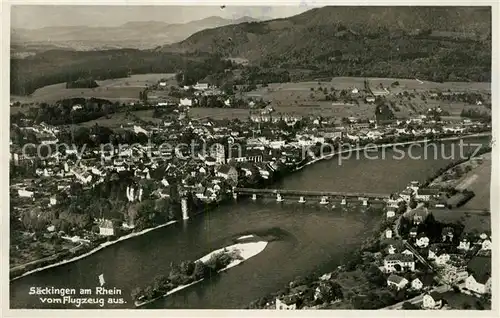 AK / Ansichtskarte Saeckingen_Rhein Fliegeraufnahme Saeckingen Rhein
