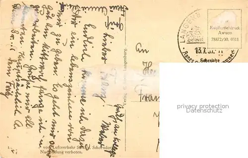 AK / Ansichtskarte Langenburg_Wuerttemberg Fliegeraufnahme Langenburg Wuerttemberg