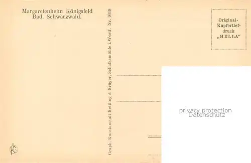 AK / Ansichtskarte Koenigsfeld_Schwarzwald Margaretenheim Haupteingang Koenigsfeld Schwarzwald