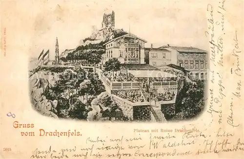 AK / Ansichtskarte Drachenfels Plateau mit Ruine Drachenfels Drachenfels