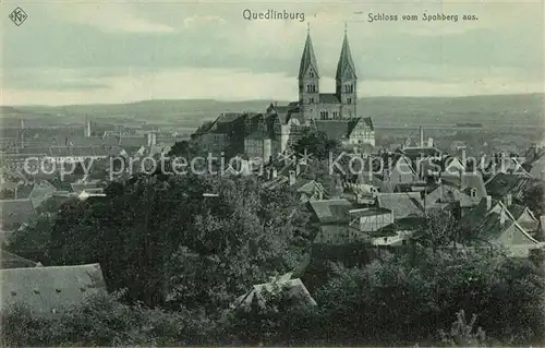 AK / Ansichtskarte Quedlinburg Schloss vom Spohberg aus gesehen Quedlinburg