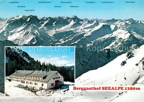 AK / Ansichtskarte Oberstdorf Berggasthof Seealpe Winterpanorama Bergwelt Oberstdorf