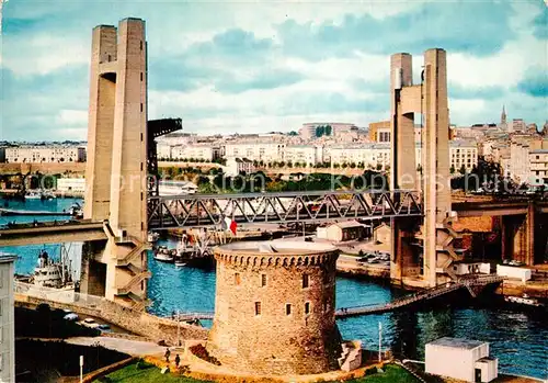AK / Ansichtskarte Brest_Finistere Pont ascenseur de Recouvrance et Tour Tanguy Brest_Finistere