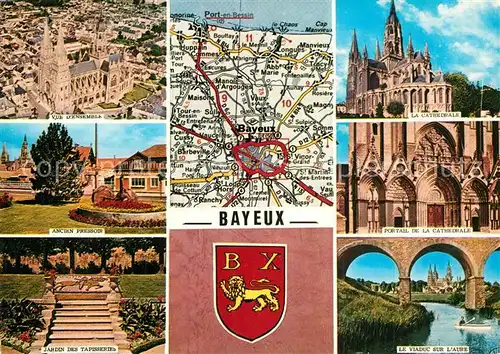 AK / Ansichtskarte Bayeux Cathedrale Viaduc Jardin des Tapisseries Bayeux