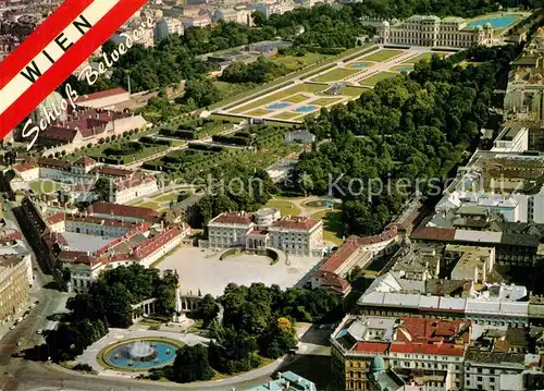AK / Ansichtskarte Wien Fliegeraufnahme Belvedere Gartenschloss Prinz Eugen von Savojen Wien