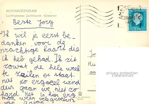 AK / Ansichtskarte Monnickendam Fliegeraufnahme Monnickendam