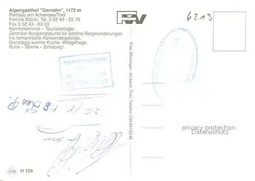 AK / Ansichtskarte Pertisau_Achensee Alpengasthof Gernalm Pertisau Achensee