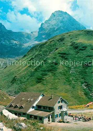 AK / Ansichtskarte Ravensburgerhuette Spullersee Roggalspitze Lechtaler Alpen Ravensburgerhuette