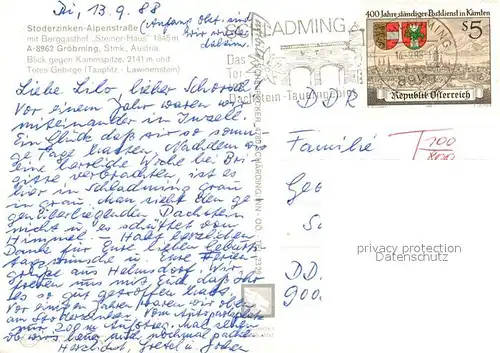 AK / Ansichtskarte Groebming_Steiermark Stoderzinken Alpenstrasse  Groebming_Steiermark