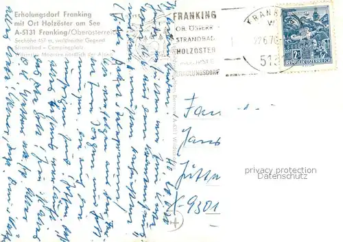 AK / Ansichtskarte Franking_Oberoesterreich Fliegeraufnahme Franking_Oberoesterreich