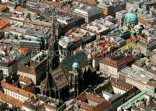 AK / Ansichtskarte Wien Fliegeraufnahme Stephansdom Peterskirche Wien