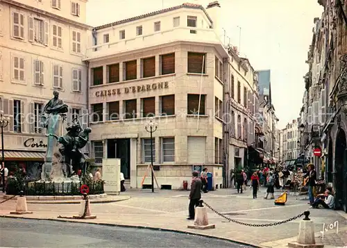 AK / Ansichtskarte La_Rochelle_Charente Maritime Caisse d Epargne Place Eugene Fromentin Rue du Temple La_Rochelle