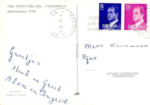 AK / Ansichtskarte Fuengirola Apartamentos PYR Fuengirola