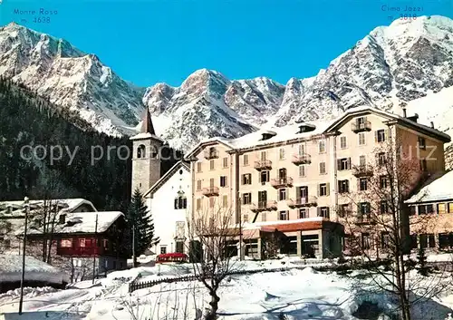 AK / Ansichtskarte Macugnaga Grand Hotel Monte Moro im Winter Alpen Macugnaga