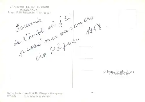 AK / Ansichtskarte Macugnaga Grand Hotel Monte Moro im Winter Alpen Macugnaga