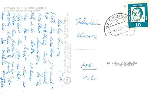 AK / Ansichtskarte Andechs Rokokokirche Kloster Andechs Andechs