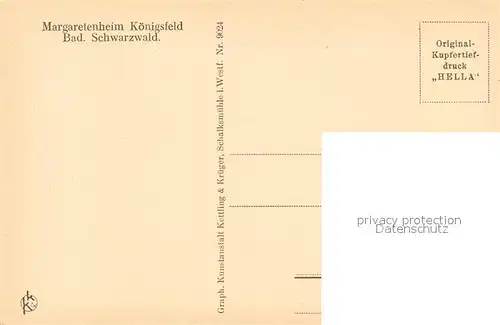 AK / Ansichtskarte Koenigsfeld_Schwarzwald Margaretenheim Speise und Arbeitssaal Koenigsfeld Schwarzwald