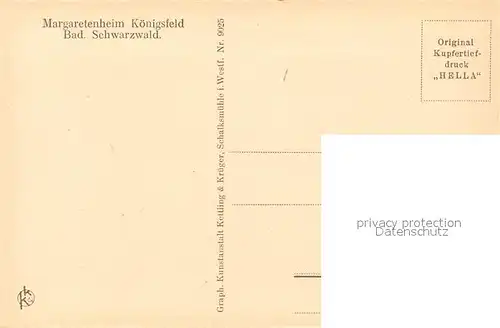 AK / Ansichtskarte Koenigsfeld_Schwarzwald Margaretenheim Schlafzimmer mit Veranda Koenigsfeld Schwarzwald