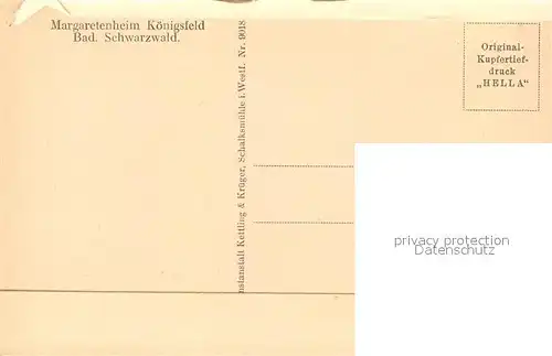 AK / Ansichtskarte Koenigsfeld_Schwarzwald Margaretenheim Vorderansicht Koenigsfeld Schwarzwald