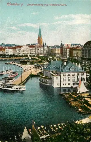 AK / Ansichtskarte Hamburg Jungfernstieg mit Alsterpavillon Hamburg