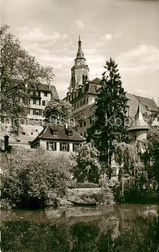 AK / Ansichtskarte Tuebingen_Neckar Stiftskirche mit Hoelderlinturm 