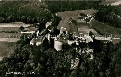 AK / Ansichtskarte Beuron_Donautal Burggaststaette Burg Wildenstein Fliegeraufnahme Beuron Donautal