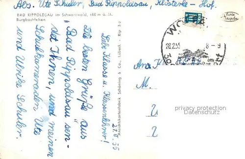 AK / Ansichtskarte Bad_Rippoldsau_Schwarzwald Burgbachfelsen Bad_Rippoldsau