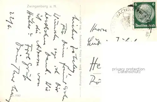 AK / Ansichtskarte Zwingenberg_Neckar Panorama Zwingenberg Neckar