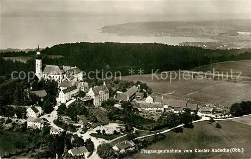 AK / Ansichtskarte Andechs Fliegeraufnahme vom Kloster Andechs Andechs