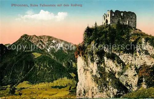 AK / Ansichtskarte Pfronten Ruine Falkenstein mit dem Rossberg Pfronten