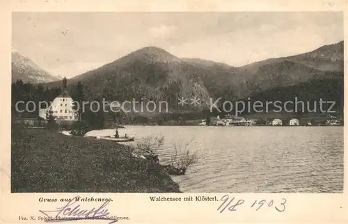 AK / Ansichtskarte Walchensee mit Kloesterl Walchensee