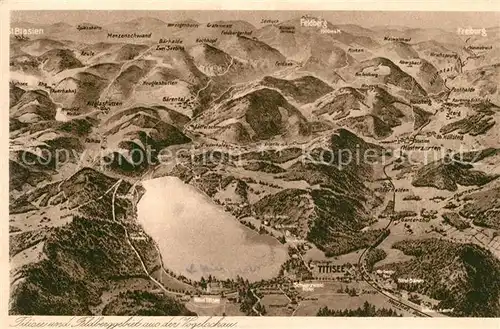 AK / Ansichtskarte Titisee und Feldberggebiet Panoramakarte Titisee