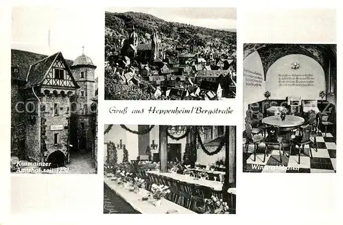AK / Ansichtskarte Heppenheim_Bergstrasse Kurmainzer Amtshof Panorama Winzerstuebchen Heppenheim_Bergstrasse